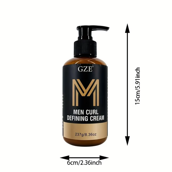 Men Curl Defining Cream - Defined Bouncy Cue Curls Waves- Enhances Curl Definition and Hydrates Hair Frizz Rls and Frizz