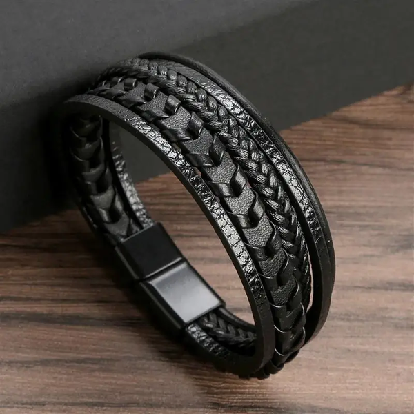 Classic Men'S Leather Bracelet New Style Hand-Woven Multi-Layer Combination Accessory Fashion Man Jewelry Wholesale Dropshipping