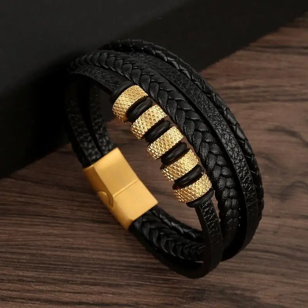 Classic Men'S Leather Bracelet New Style Hand-Woven Multi-Layer Combination Accessory Fashion Man Jewelry Wholesale Dropshipping