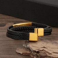 Classic Men'S Leather Bracelet New Style Hand-Woven Multi-Layer Combination Accessory Fashion Man Jewelry Wholesale Dropshipping