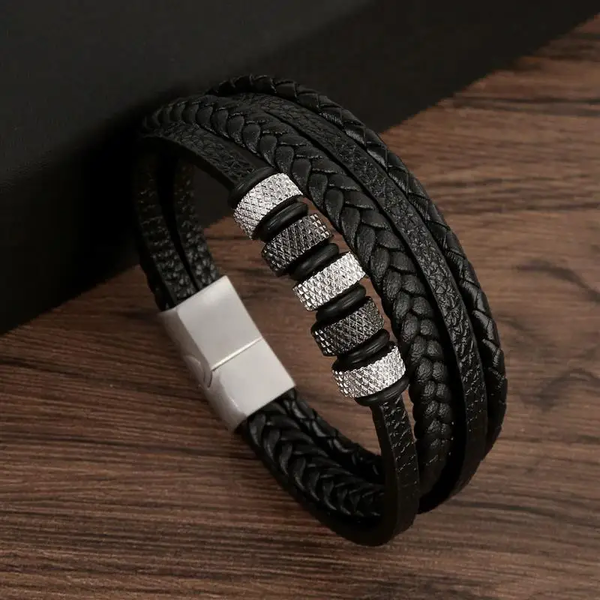 Classic Men'S Leather Bracelet New Style Hand-Woven Multi-Layer Combination Accessory Fashion Man Jewelry Wholesale Dropshipping