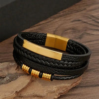 Classic Men'S Leather Bracelet New Style Hand-Woven Multi-Layer Combination Accessory Fashion Man Jewelry Wholesale Dropshipping